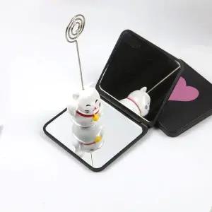 [콩심팥심]하트 소형 미니 사각 화장 휴대용 양면 1P 손거울