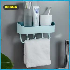 아워꾹 KK 부착식 무타공 멀티수납 부착식 욕실선반(