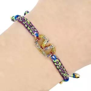 [논현 더팩토리]  V로고 크리스탈 매듭 브레이슬릿 팔찌 (3W2J0T25 NVU DY9)