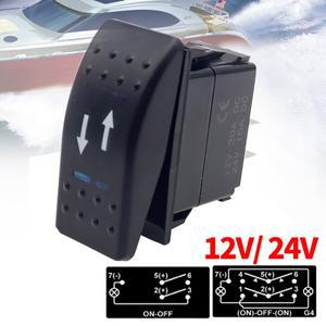 5핀 해양 스위치 SPST(ON)-OFF 로커 토글 자동차 보트 트럭 라이트 듀얼 조명 LED Waterpoof Blue Led