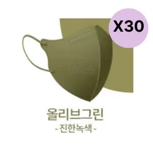 아이코코 KF94 아동마스크 소형 S 올리브그린 10P 3팩