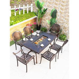 주물테이블세트 야외 알루미늄 바베큐 8인용 테이블 200100cm 2구