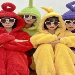 디얼픽 텔레토비옷 연말 점프슈트 파자마 겨울 단체복