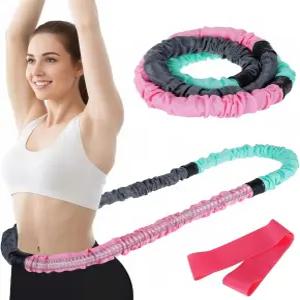 3.4파운드 소프트 스프링 피트니스 후프 과학적 무게 저항 밴드 부드러운 패브릭 패딩(컴포트 및 보호)