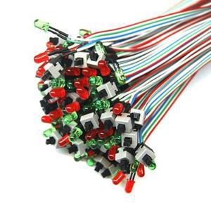 컴퓨터 켜기/끄기/리셋 2 스위치 LED 조명 PC 리셋 마더보드 전원 케이블 50cm