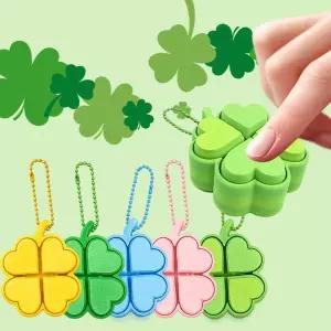 네잎클로버 딸깍이 키링 행운 클릭 키캡 클리커 키보드 열쇠고리 선물