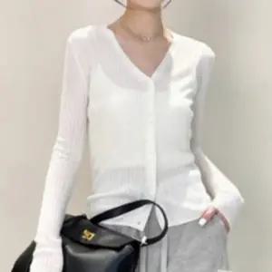 V넥 가디건 여름 여성 간절기 시스루 긴팔 카디건