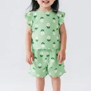 플라워 여아 아동 여름 민소매 나시 상하복 세트