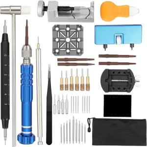 캔버스 보관 가방 스프링 바 도구 5-in-1 드라이버 링크 제거기 망치 케이스 오프너 핀셋 시계 홀더 프라이