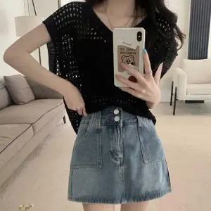 여자 여름 여행 룩 나들이 펀칭 레이어드 브이넥 조끼