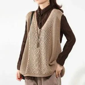 여성 여름조끼 여자 봄 니트 그물 얇은 오버핏 베스트