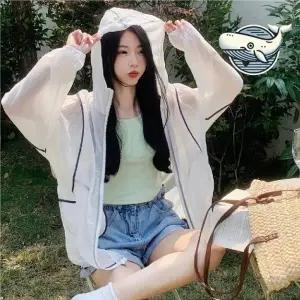 여름용 경량 바람막이 후드 오버핏 커플 점퍼 아우터 바캉스룩 점퍼코디 여름 얇은점퍼