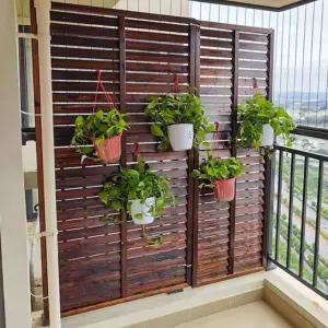 야외가림막 울타리 휀스 대나무 두꺼운 방부목 래티스 탄화 목재 받침대 울타리펜스