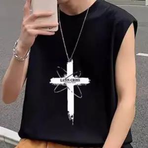 WL 스트릿 나시 민소매 힙합 레이어드 코튼 프린팅 여름 데일리 바캉스 피트니스 운동 남친룩