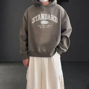 WL 스탠다드 볼드 자수 오버핏 크롭 후드티 (3color) 이중지합포 빅사이즈