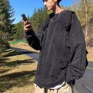 남성 라운드넥 빈티지 스트릿 패션 캐주얼 긴팔티