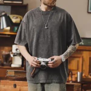 남성 어깨넓어보이는 오버핏 피그먼트 워싱 빈티지 반팔티