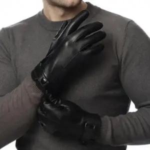 남성 겨울 방한 보온 기모 안감 양가죽 고급 터치 장갑