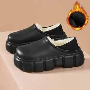 2컬러 여성 키높이 기모 방한 겨울 슬리퍼 TCRS10