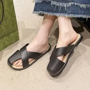 여성 데일리 2컬러 스트랩 크로스 슬리퍼 LK-BL17