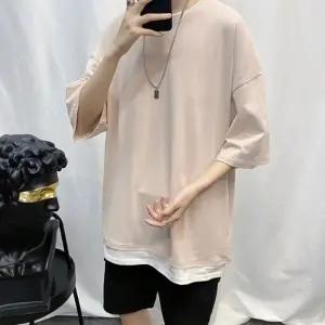 남자반팔티 오버핏티셔츠 레이어드 라운드티 INSUM95