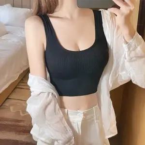 피트니스 내장캡 심플 스포티 크롭 나시 LK-NS10