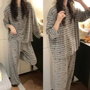 세트 DHH-S22 파자마 데일리 여성 스트라이프