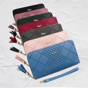 WL 가죽 장지갑 큰 수납 여성용 분리수납 손목걸이 지갑