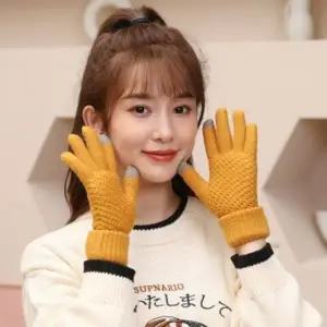 WL 와플면 골지장갑 겨울 니트장갑 스마트폰 터치 장갑