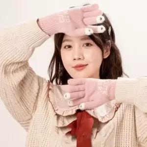 WL (별별창고) 여성 핑거홀장갑 스마트폰 터치 손가락 뚫린 핑거리스 장갑