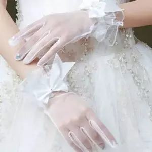 WL 큐티 리본 손목 프릴 디자인 러블리한 우아한 스타일 결혼식 촬영 파티 장갑 캐주얼 스타일