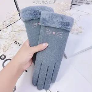 WL MFNC030073 - 키튼 프린트 러블리 터치스크린 장갑