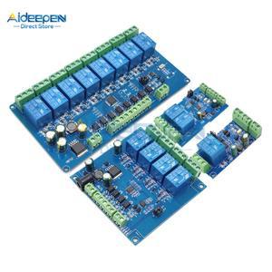 릴레이 모듈 스위치 모드버스 RTU RS485 TTL 통신 입력 출력 역방향 보호 포함 7-24V 1 채널 2 4/8