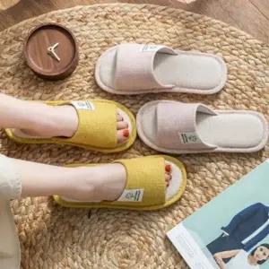 호텔 네잎 모던무 클로버 홈 소음 린넨 발편한 거실화 실내 슬리퍼 하우스