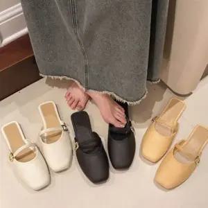 스포티룩 발편한 뮬8837 여성슬리퍼 플랫 하프 슬리퍼