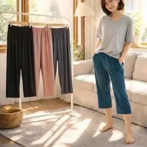 파자마 7부 모달 잠옷 데일리 부들부들 허리편한 홈웨어 반바지 팬츠 밴딩