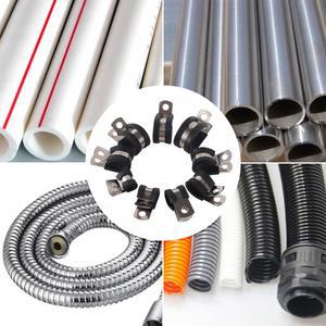 20개/로트 6mm 25mm 고무 라이닝 P 클립 배선 호스 클램프 파이프 케이블 장착 고정 패스너 하드웨어 전기 피팅