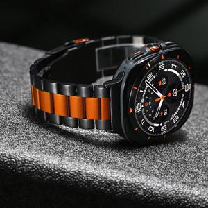 럭셔리 메탈 갭 없는 스트랩, 갤럭시 울트라 47mm 퀵 핏 접이식 버클, 7 울트라용 스테인리스 스틸 팔찌