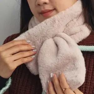 ( )퍼 미니머플러 베이지 미니목도리 쁘띠목도리 퍼머플러