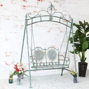 철제흔들그네 야외그네 잔디밭 의자 꽃장식 요람 우아한 전원주택