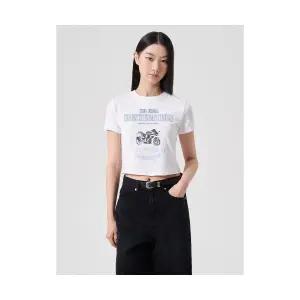 에잇세컨즈 반팔티셔츠 그래픽 반소매 크롭 티셔츠 아이보리 324642LY50 1725419