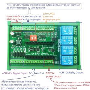 다기능 확장 보드 Modbus 와이파이 릴레이 모듈 RS485 2AO 2AI 4DI 4DO ESP32 아두이노 웹 MQTT 이더넷 네