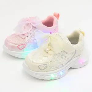 샤랄라리본 키즈 불빛 생일선물 등원 공주 여아 LED 운동화