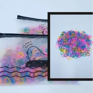 (제품선택 세트 (블랙+파스텔))대용량 미니 머리고무줄 세트 (블랙+파스텔) 헤이밴드 끈 고무 벤드 짱짱한