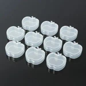 ( )사과모양 미니 플라스틱케이스 10p세트(7.2.x7.3cm)