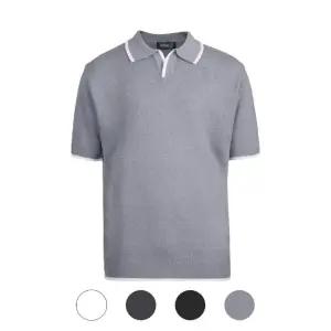 [파파브로] 남성 4컬러 시원한 린넨 니트 반팔 카라티셔츠 SO-KN-OPENKNIT