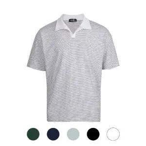 [파파브로] 남성 5컬러 스트라이프 오픈넥 반팔카라티 SO-KAH-STRIPES