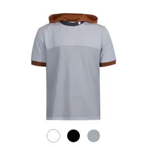 [파파브로] 남성 3컬러 메쉬 배색 후드 반팔 티셔츠 LB-TSH-M510