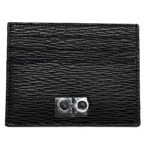 페라가모 간치니 크레딧 카드 홀더 블랙 페라가모 레드 66A302 698914