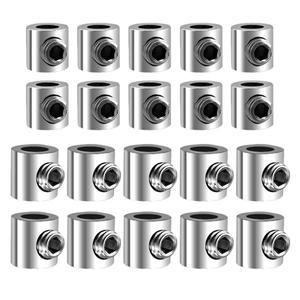 1/2mm 강철 와이어 슬링 클램프 용 10PCS 더블 홀 메탈 구리 클립 스테인레스 스틸 로프 도구 고정 액세서